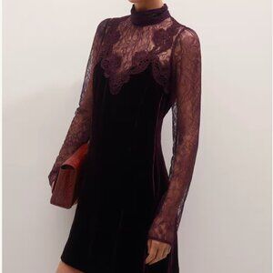 ME+EM Fluid Mini Dress Silk-Blend Velvet (Size 2)